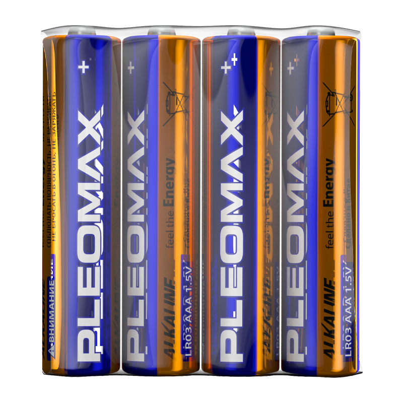 Батарейка Pleomax LR03 AAA Shrink 4 Alkaline 1.5V (4/48/960/46080)