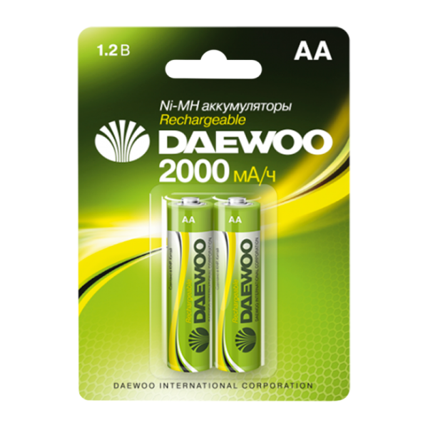 Аккумулятор бытовой Daewoo HR6 AA BL2 NI-MH 2000mAh (2/20/100)