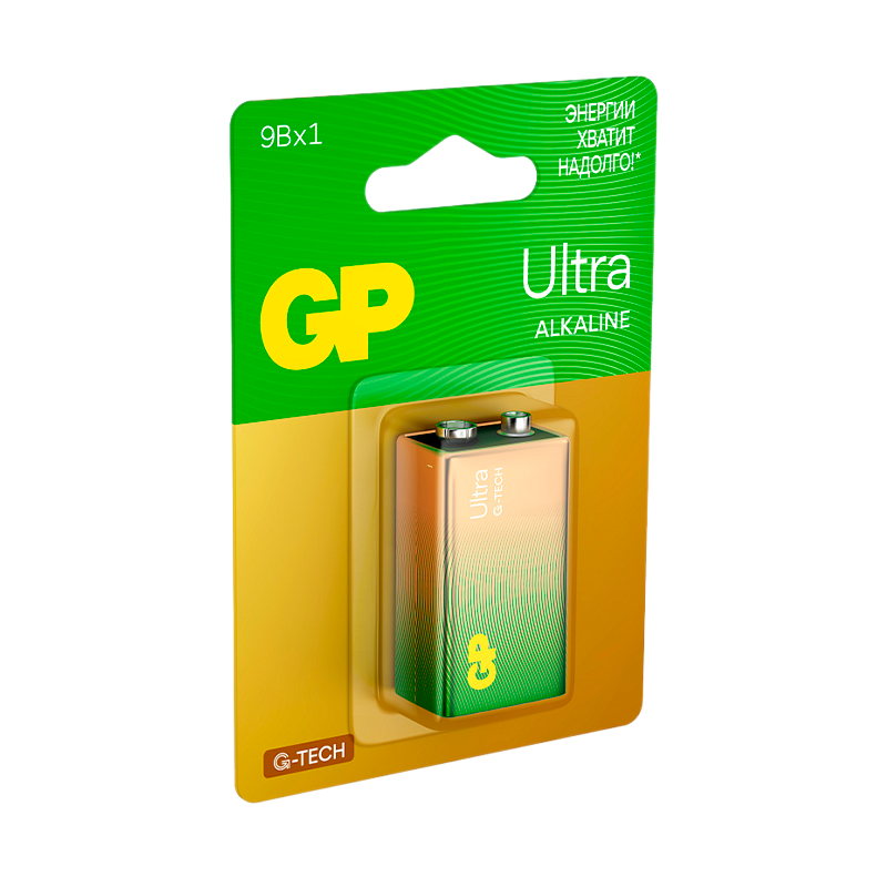 Батарейка GP ULTRA G-Tech Крона 6LR61 BL1 Alkaline 9V (1/10/200) R