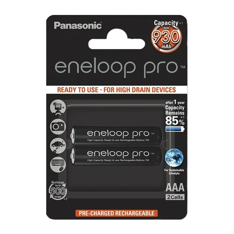 Аккумулятор предзаряженный RTU Panasonic HR03 AAA BL2 NI-MH eneloop pro 930mAh (2/20/240)