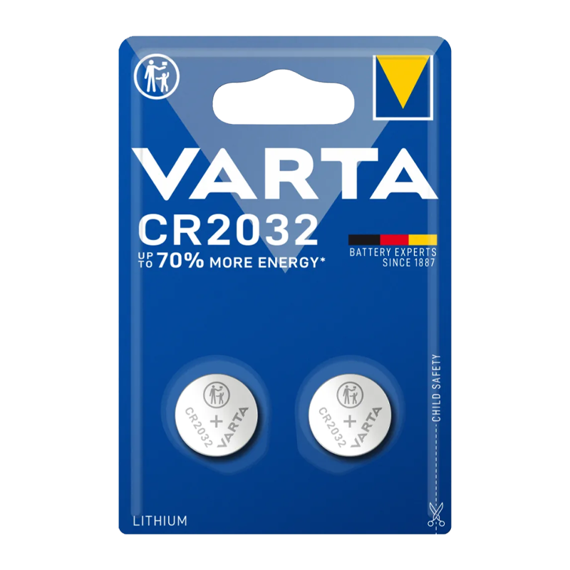 Батарейка Varta ELECTRONICS CR2032 BL2 Lithium 3V (6032) (2/20/200)