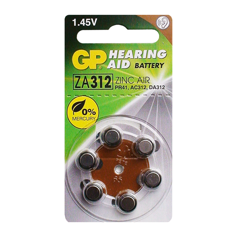 Батарейка GP ZA312 BL6 Zinc Air 1.45V (6/60/300/3000) R