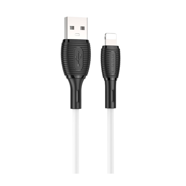 Кабель Borofone BX86 USB (m)-Lightning (m) 1.0м 2.4A силикон белый (1/360)