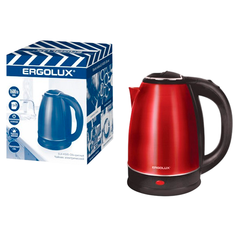 Электрочайник Ergolux ELX-KS05-C04 1600W 1.8л красный