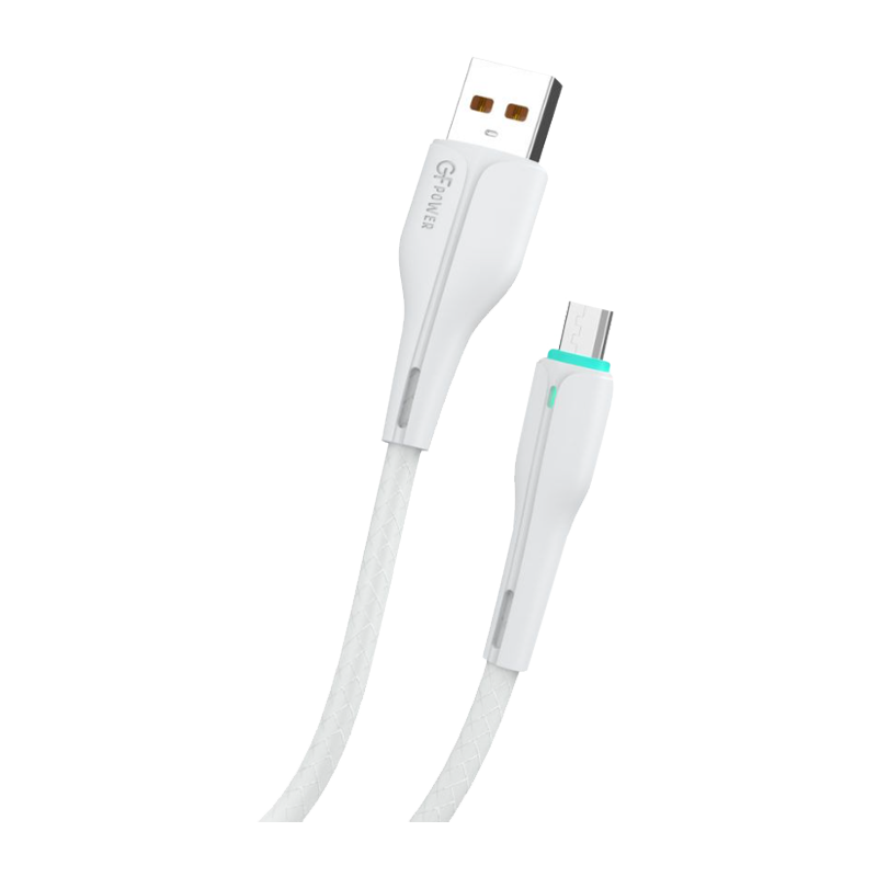 Кабель GFPower 15M USB (m)-microUSB (m) 1.0м 2.4A TPE белый (1/200/800)