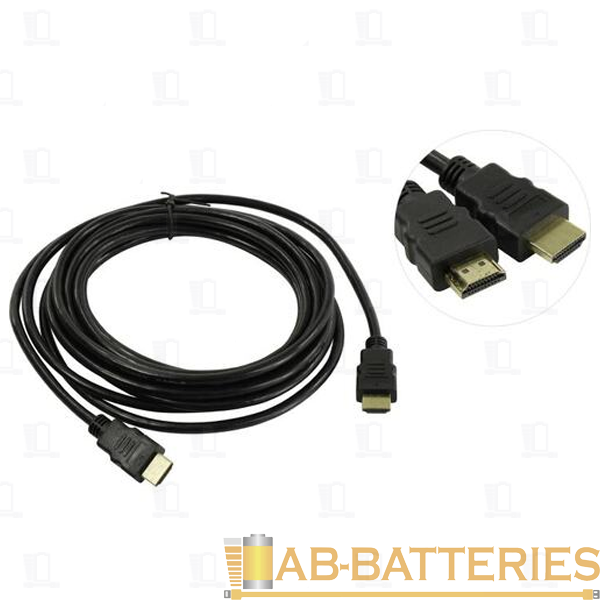 Кабель Smartbuy К-251 HDMI (m)-HDMI (m) 5.0м силикон ver.1.4 черный (1/12)