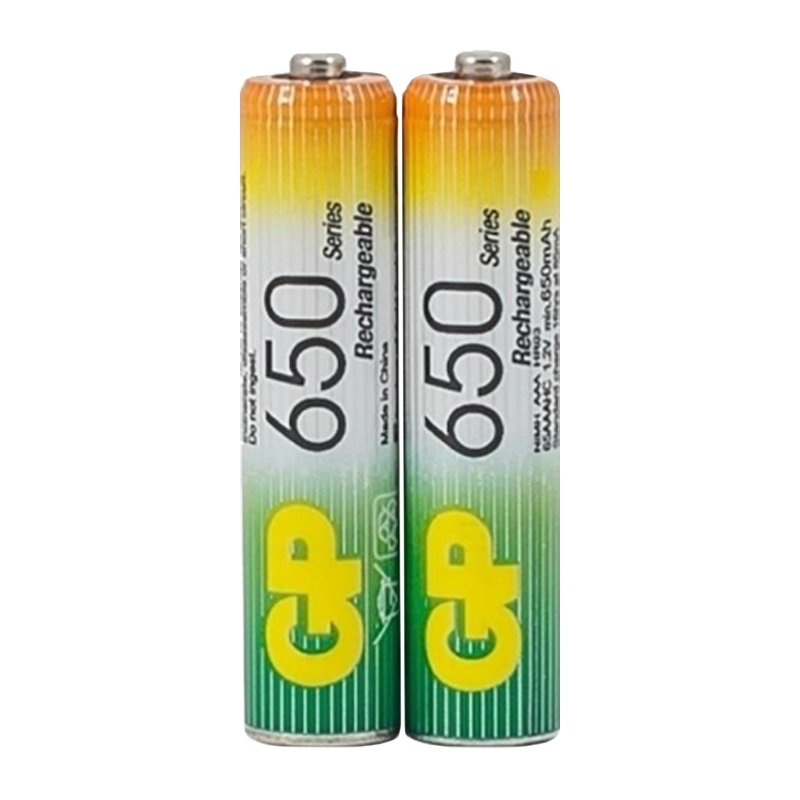Аккумулятор бытовой GP HR03 AAA BL2 NI-MH 650mAh в пластиковой упаковке (2/20/200)