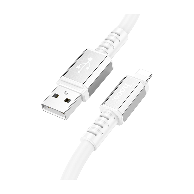 Кабель HOCO X85 USB (m)-Lightning (m) 1.0м 2.0A TPE белый (1/33/330)
