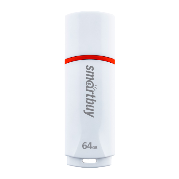 Флеш-накопитель Smartbuy Crown 64GB USB2.0 пластик белый