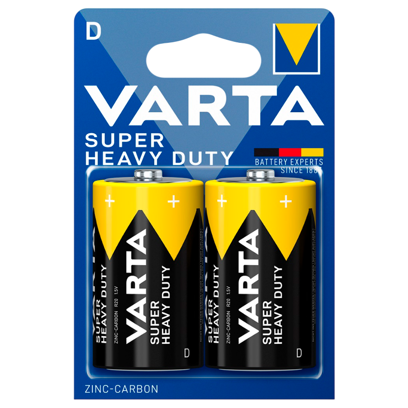 Батарейка Varta SUPERLIFE R20 D BL2 Heavy Duty 1.5V (2020) (2/24/120)
