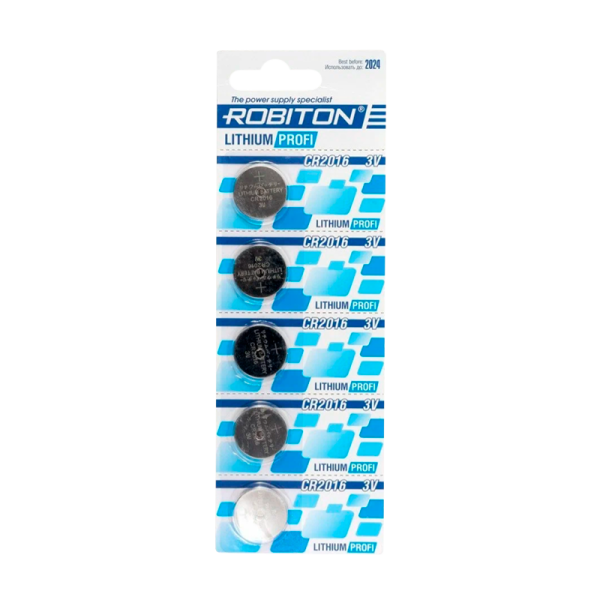 Батарейка ROBITON PROFI R-CR2016-BL5, CR2016 BL5 (5/100/5000)