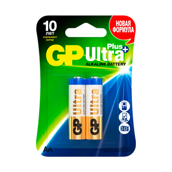 Батарейка GP ULTRA PLUS LR6 AA BL2 Alkaline 1.5V (2/20/160) R