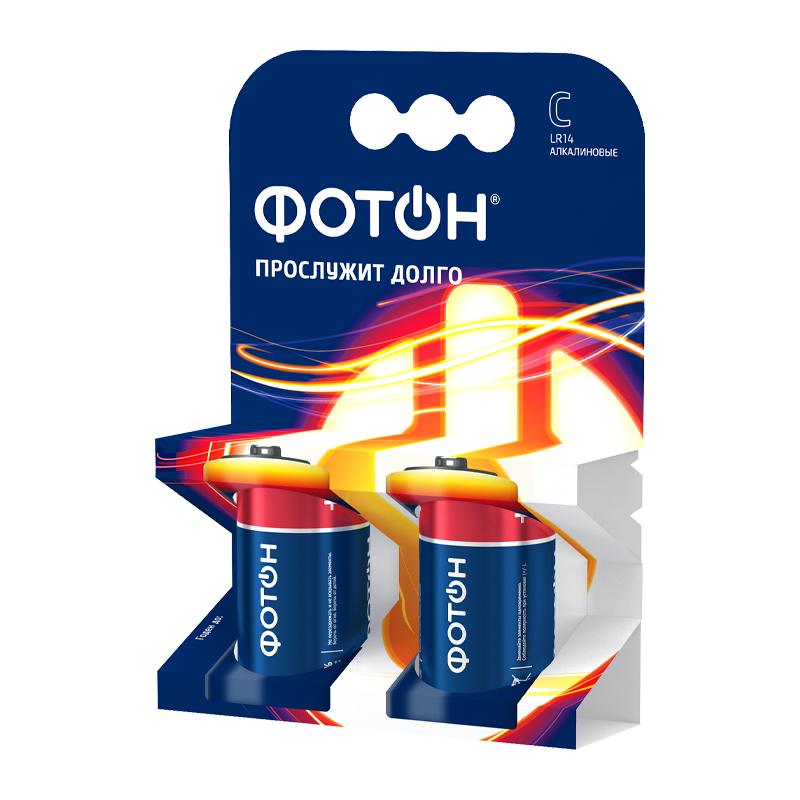 *Батарейка Фотон LR14 C BL2 Alkaline 1.5V (2/20/120) 