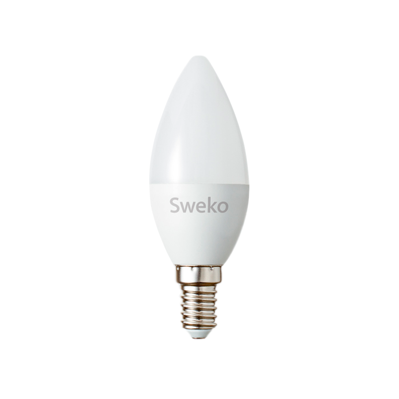 Лампа светодиодная Sweko C35 E27 5W 6500К 230V свеча (1/5/100)