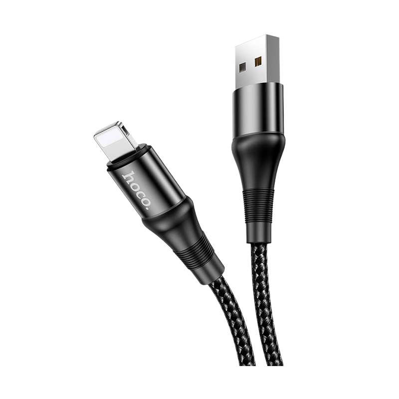 Кабель HOCO X50 USB (m)-Lightning (m) 1.0м 2.4A нейлон черный (1/31/310)