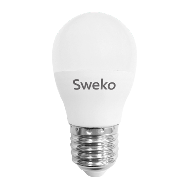 Лампа светодиодная Sweko G45 E27 10W 4000К 230V шар (1/5/100)