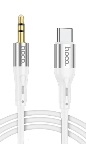 Кабель AUX HOCO UPA22 Jack 3.5mm (m)-Type-C (m) 1.0м силикон белый (1/31/310)