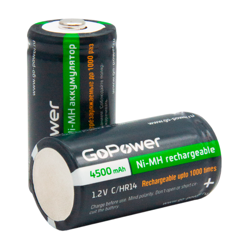 Аккумулятор бытовой GoPower HR14 C BL2 NI-MH 4500mAh (2/12/96)