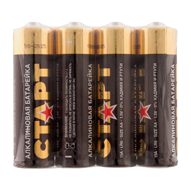 Батарейка Старт LR6 AA Shrink 4 Alkaline 1.5V (4/40/720)