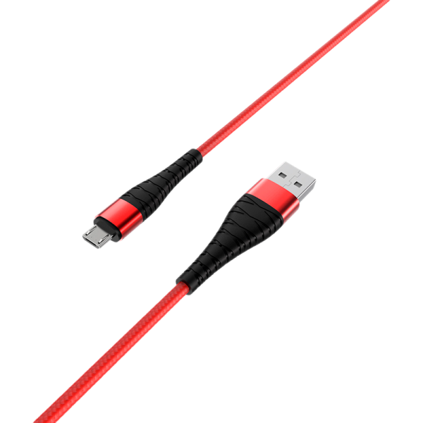 Кабель Borofone BX32 USB (m)-microUSB (m) 1.0м 2.4A нейлон красный (1/360)