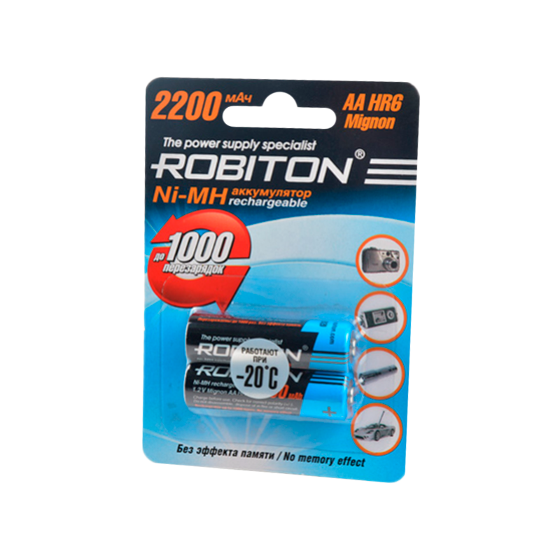 Аккумулятор ROBITON 2200MHAA-2 BL2 (2/50/200)