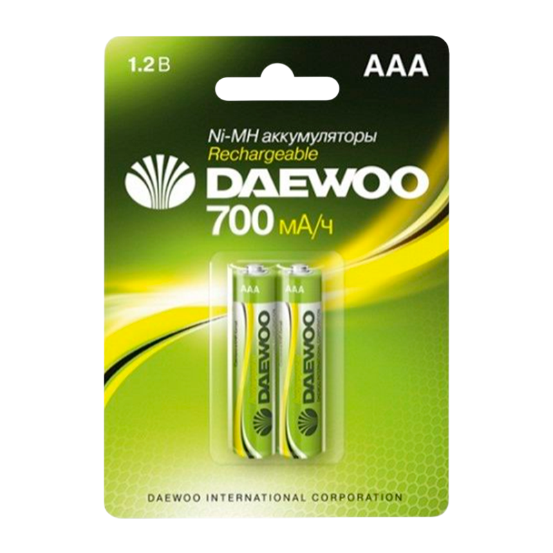 Аккумулятор бытовой Daewoo HR03 AAA BL2 NI-MH 700mAh (2/20/100)