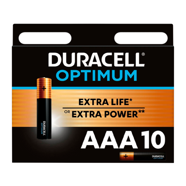 Батарейка Duracell Optimum LR03 AAA BL10 Alkaline 1.5V (10/80)