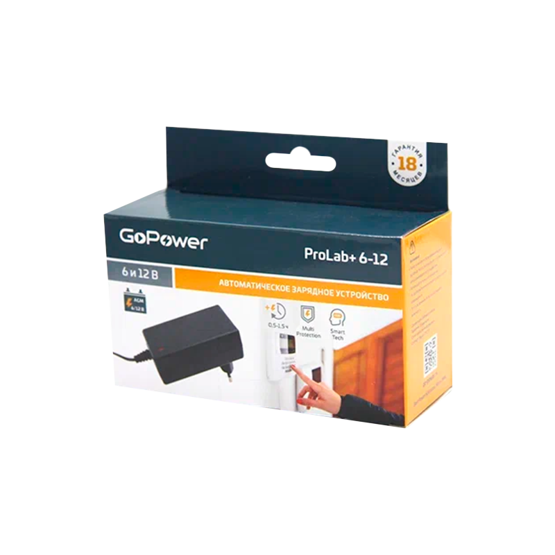 З/У для свинцово-кислотных аккумуляторов 6 и 12V GoPower ProLab+ 6-12 1.5A (1/72)
