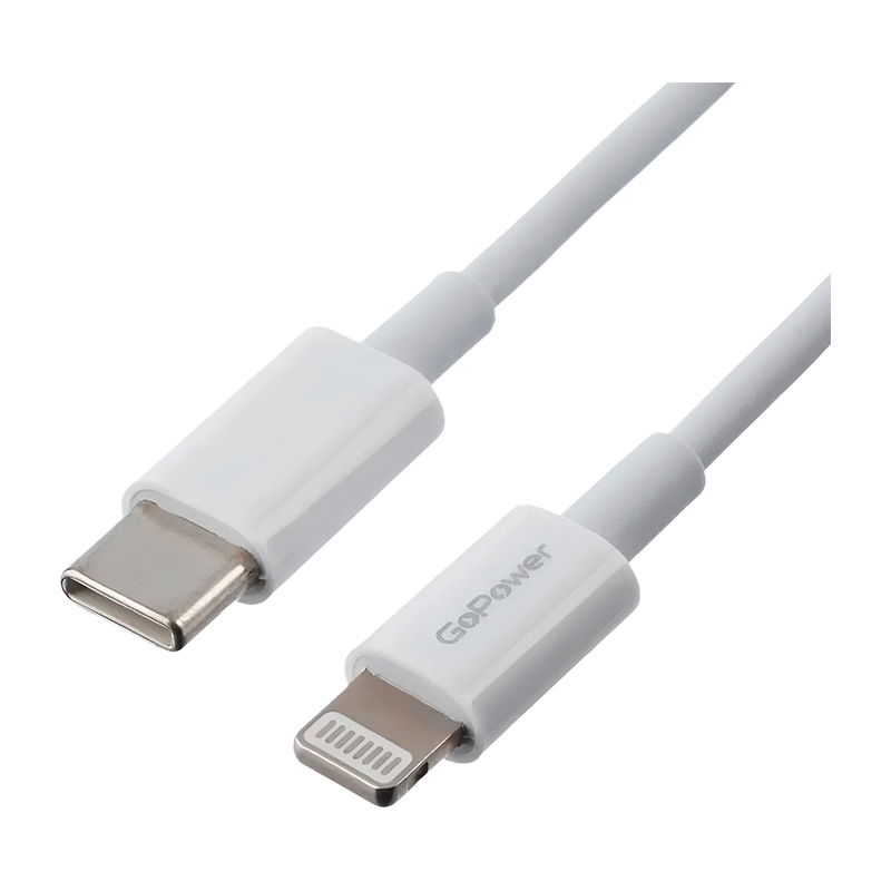 *Кабель GoPower GP10TL Lightning (m)-Type-C (m) белый (1/200/800) 