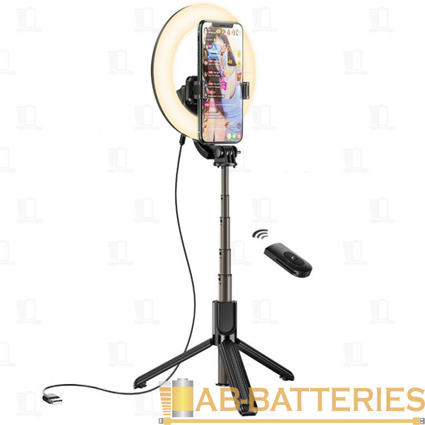 Светильник кольцевой HOCO LV03 на основании держатель черный (1/31)