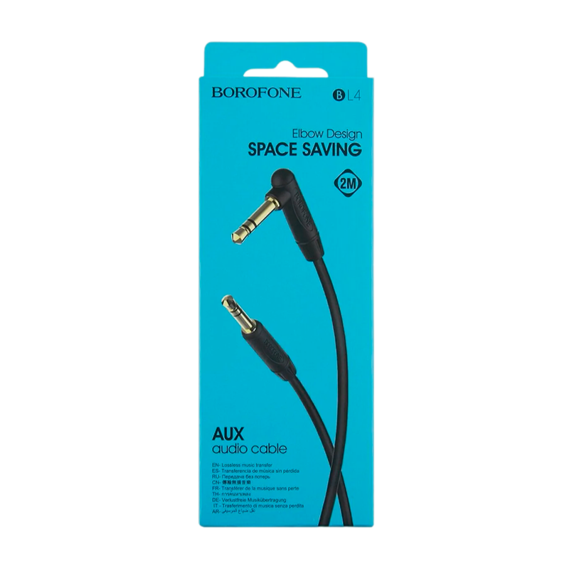 Кабель AUX Borofone BL4 Jack 3.5mm (m)-Jack 3.5mm (m) 2.0м ПВХ черный (1/63/252)