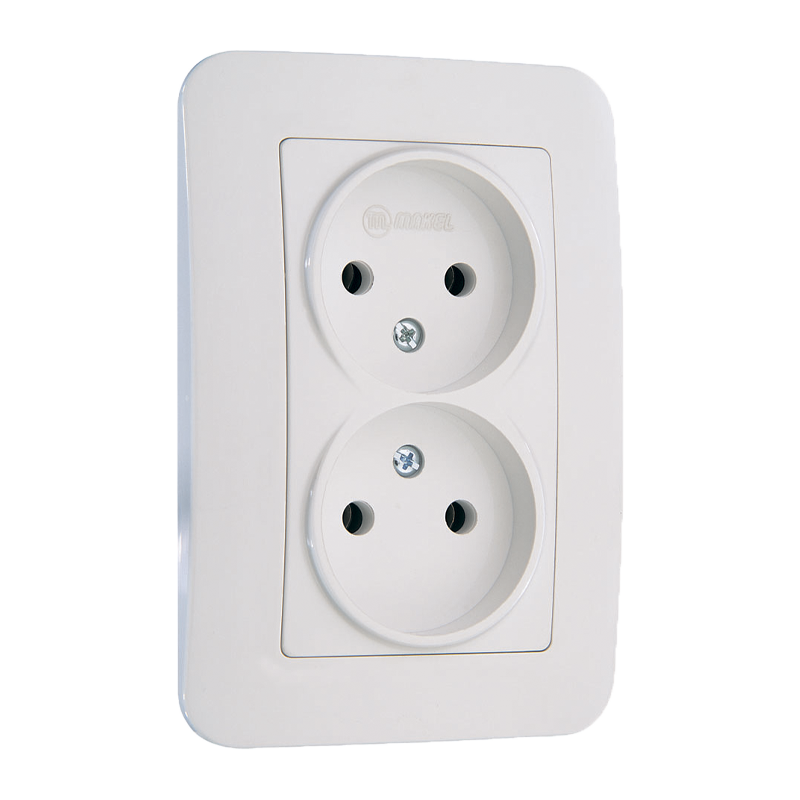 Розетка Makel Lillium Natural 2гн. 16A белый 55017 (1/12)