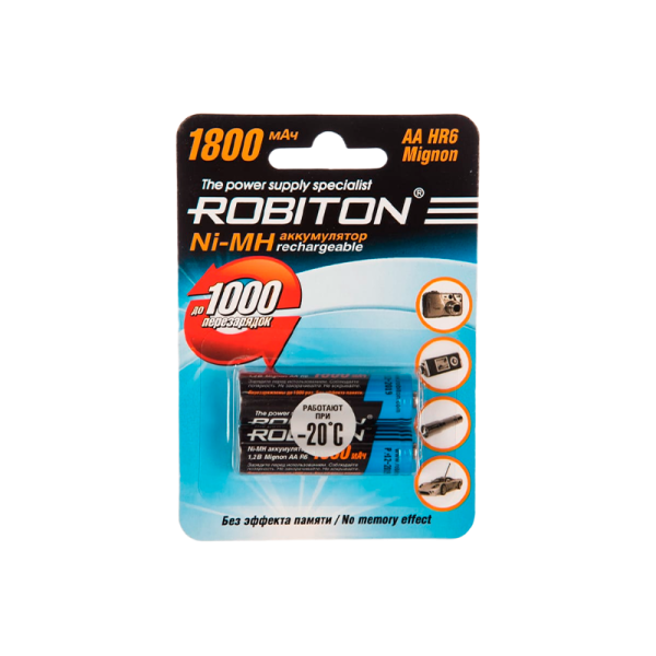 Аккумулятор ROBITON 1800MHAA-2 BL2 (2/50/200)