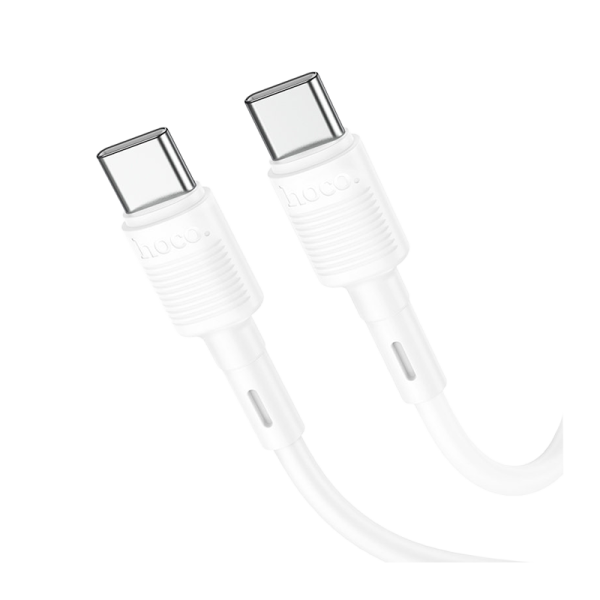 Кабель HOCO X83 Type-C (m)-Type-C (m) 1.0м 3.0A 60W ПВХ белый (1/33/330)