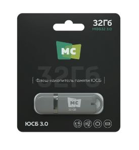 Флеш-накопитель MORE CHOICE МФБ32 3.0 32GB USB3.0 пластик серый