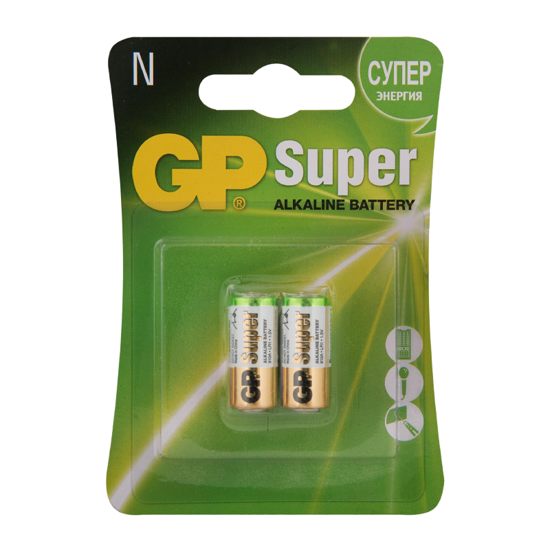 Батарейка GP Super LR1 N BL2 Alkaline 1.5V (2/20/160)