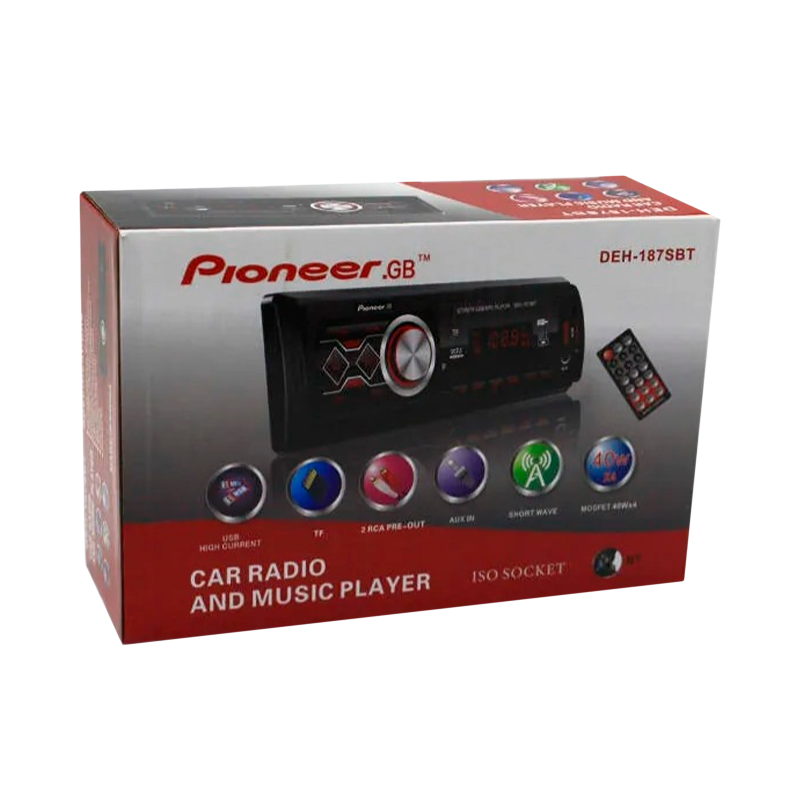 Автомагнитола Pioneeir "GB" DEH-187SBT, bluetooth, usb, aux, fm, пульт (1/20)