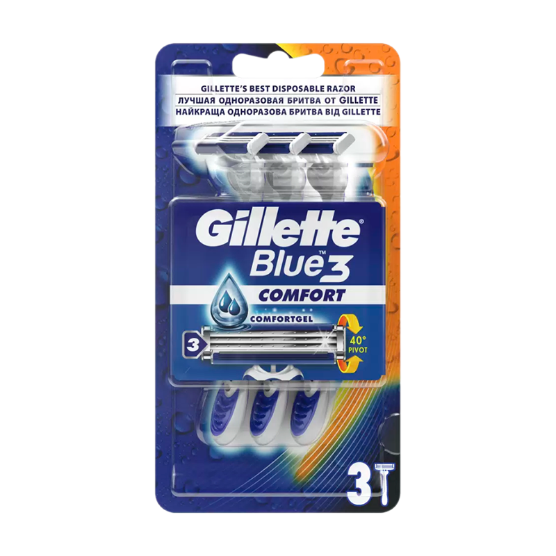 Бритва Gillette BLUE3 COMFORT 3 лезвия прорезиненная ручка 3шт. (1/6/12)