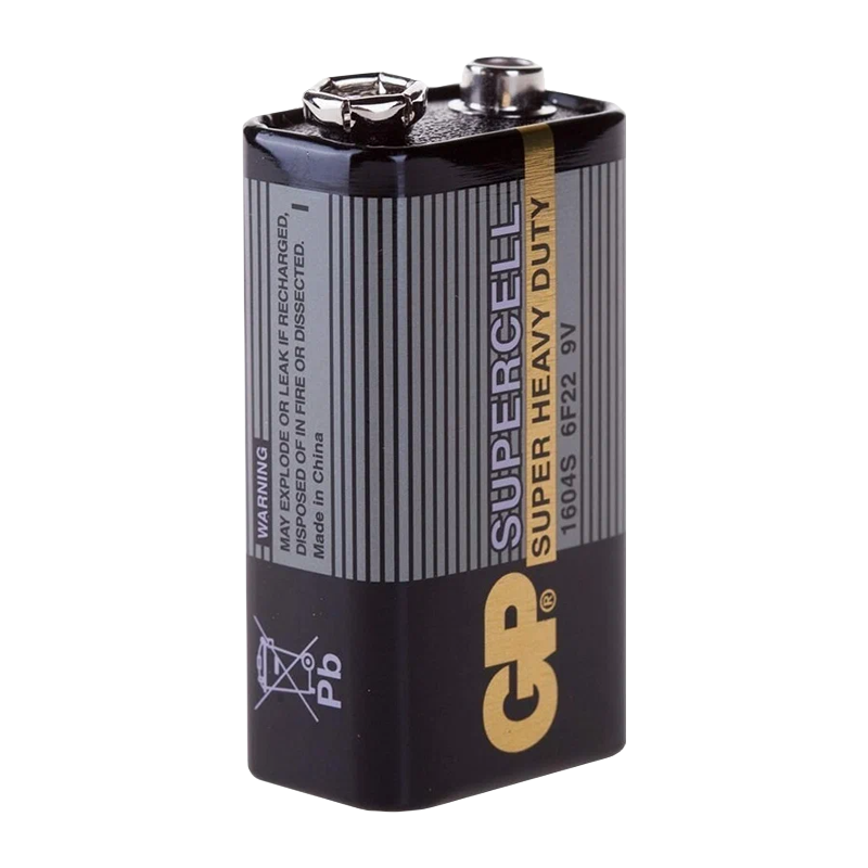 Батарейка GP Supercell Крона 6F22 Shrink 1 Heavy Duty 9V (1/10/500)