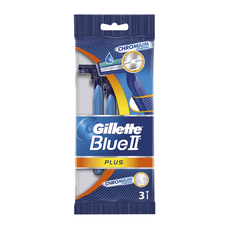 Бритва Gillette Blue II Plus 2 лезвия пластиковая ручка ENG 3шт. (1/40)