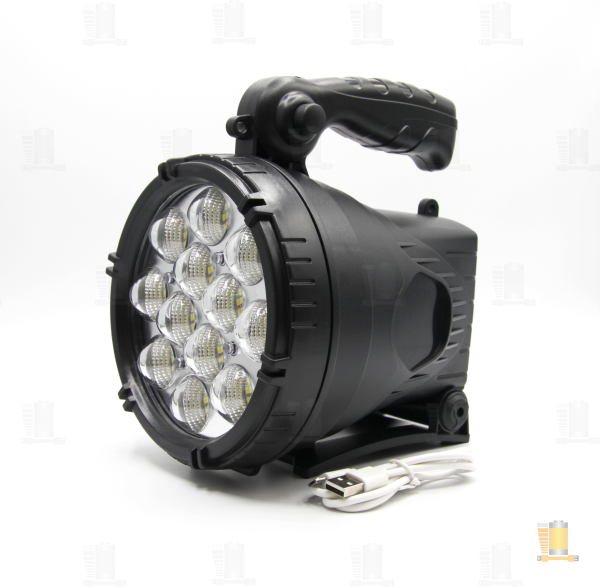 Фонарь прожектор Без бренда W867A от аккумулятора водонепроницаемый черный