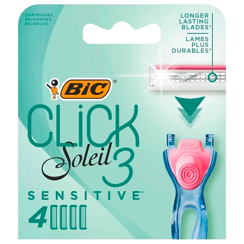 Сменные кассеты BIC "CLICK SESITIVE 3" 3 лезвия 4шт. (цена за 1 шт) (4/24/96)