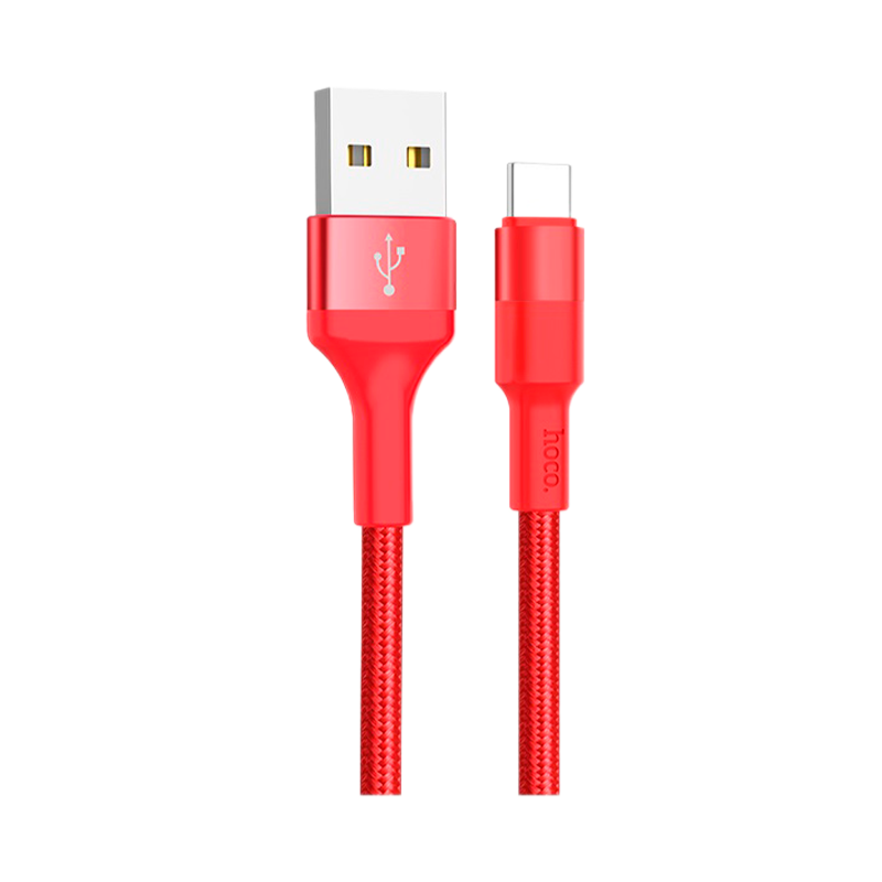 Кабель HOCO X26 USB (m)-Type-C (m) 1.0м 2.0A нейлон красный (1/30/300)