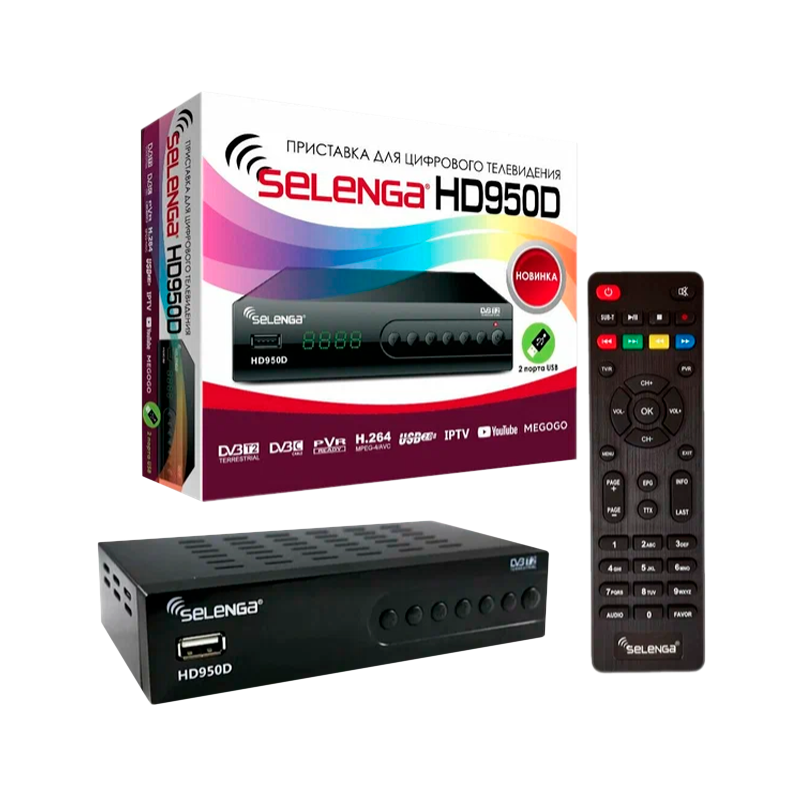 Приставка для цифрового ТВ Selenga HD950D DVB-T/T2/C черный (1/20)