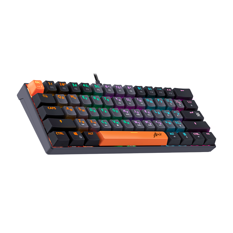 Клавиатура проводная Defender GK-002 RU APEX игровая USB 1.5м черный (1/18)