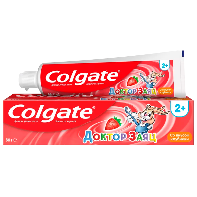 Зубная паста COLGATE Доктор Заяц Клубника для детей 50мл (1/72)