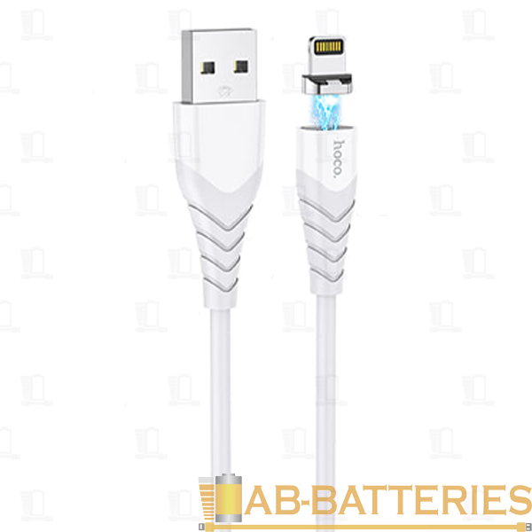 Кабель HOCO X63 USB (m)-microUSB (m) 1.0м 2.4A нейлон магнит белый (1/31/310)