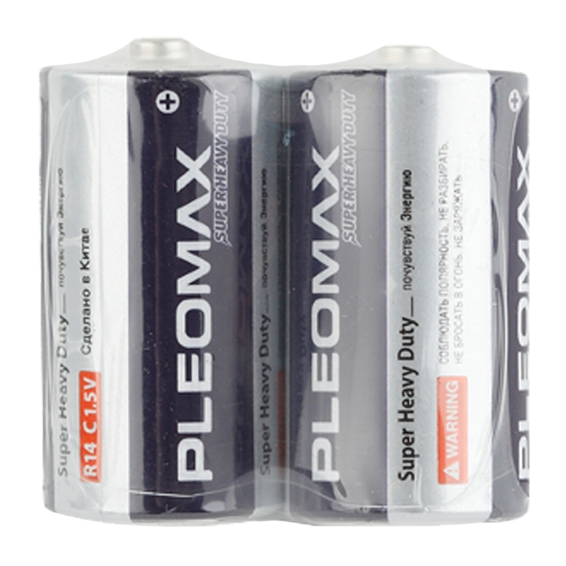 Батарейка Pleomax Super R14 C Shrink 2 Heavy Duty 1.5V (2/24/480/9600)