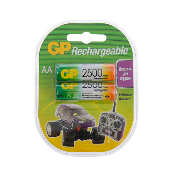 Аккумулятор бытовой GP HR6 AA BL2 NI-MH 2500mAh в пластиковой упаковке (2/20/200)