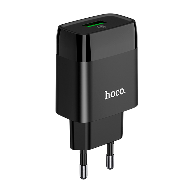 Сетевое З/У HOCO C72Q 1USB 2.4A 18W QC3.0 черный (1/36/216)